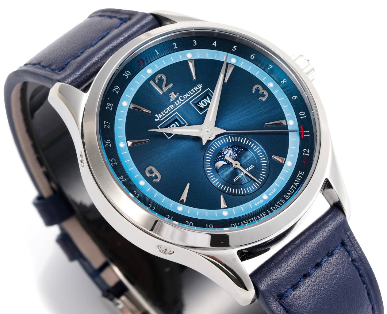 Jaeger-LeCoultre Master Calendar Moon Phase Automatic Watch 40mm Genuine Leather Strap