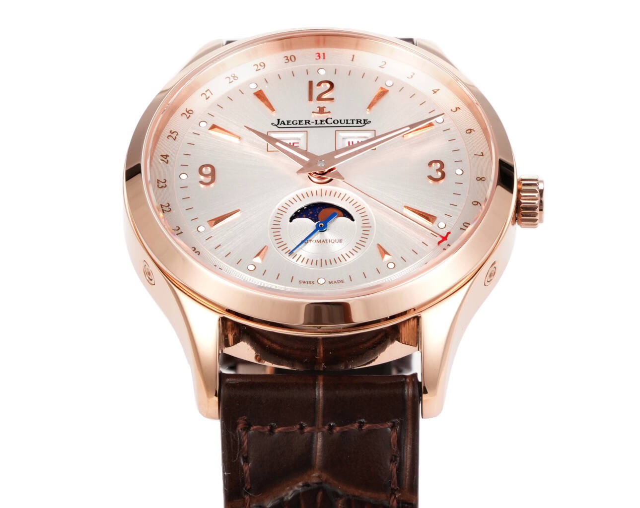 Jaeger-LeCoultre Master Calendar Moon Phase Automatic Watch 40mm Genuine Leather Strap