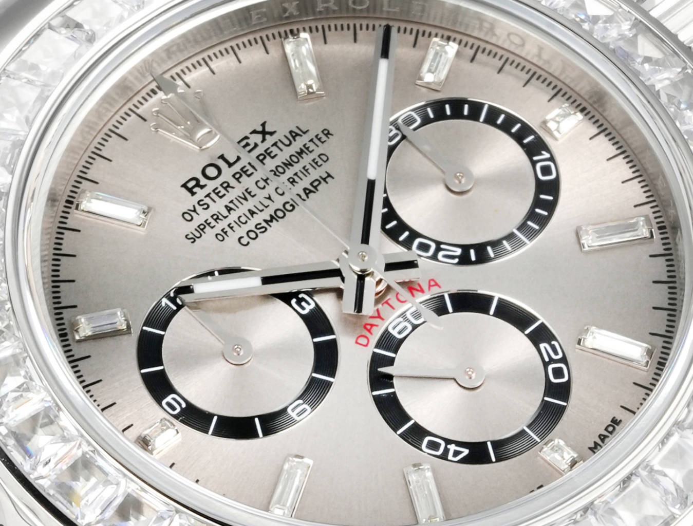 Rolex Cosmograph Daytona 40mm N+ Factory V2 Weighted Baguette Bezel Automatic Watch