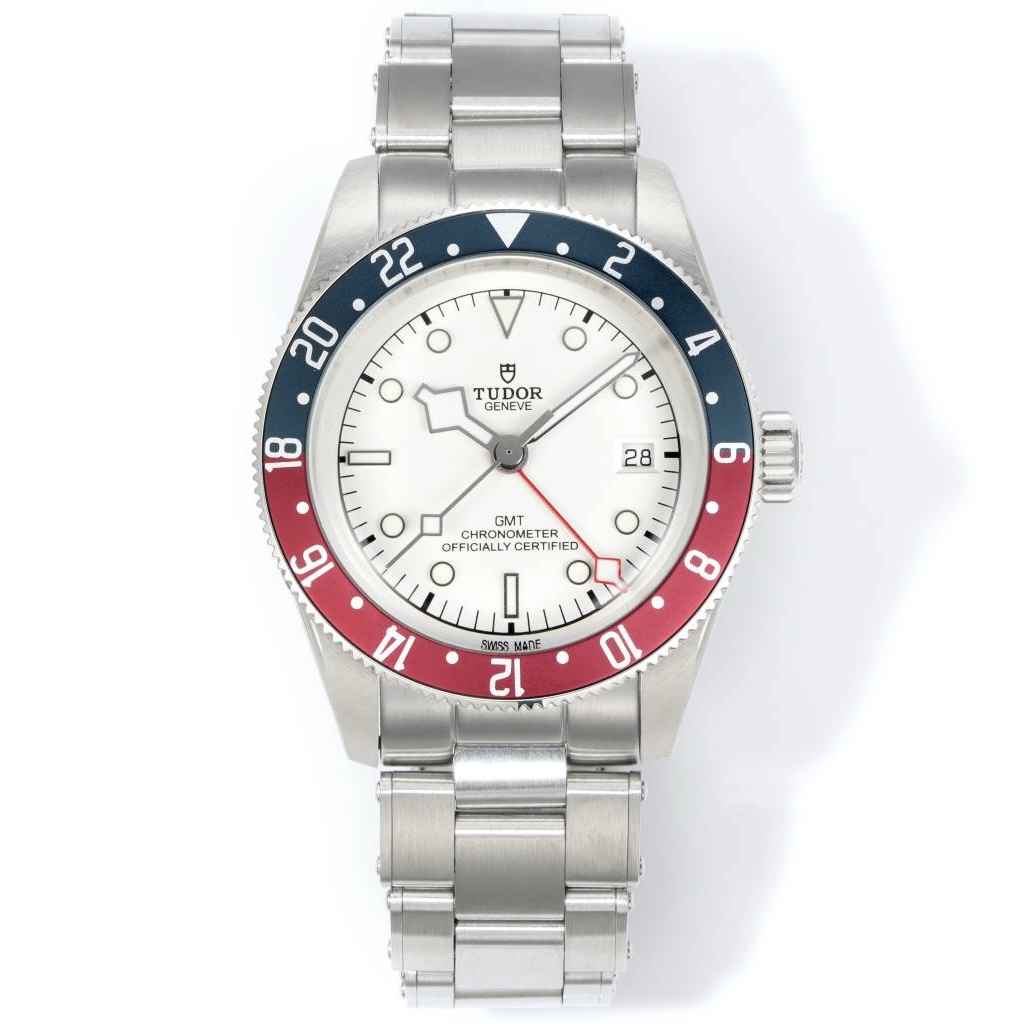 Tudor Black Bay GMT Automatic Diver Watch 41mm, Domed Sapphire Crystal, Rivet Stainless Steel Bracelet, Multiple Ceramic Bezel Color Options