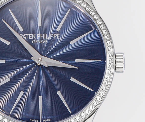 Patek Philippe Calatrava Ladies Watch 35mm | Slim Cal.240 Automatic Guilloché Dial Watch
