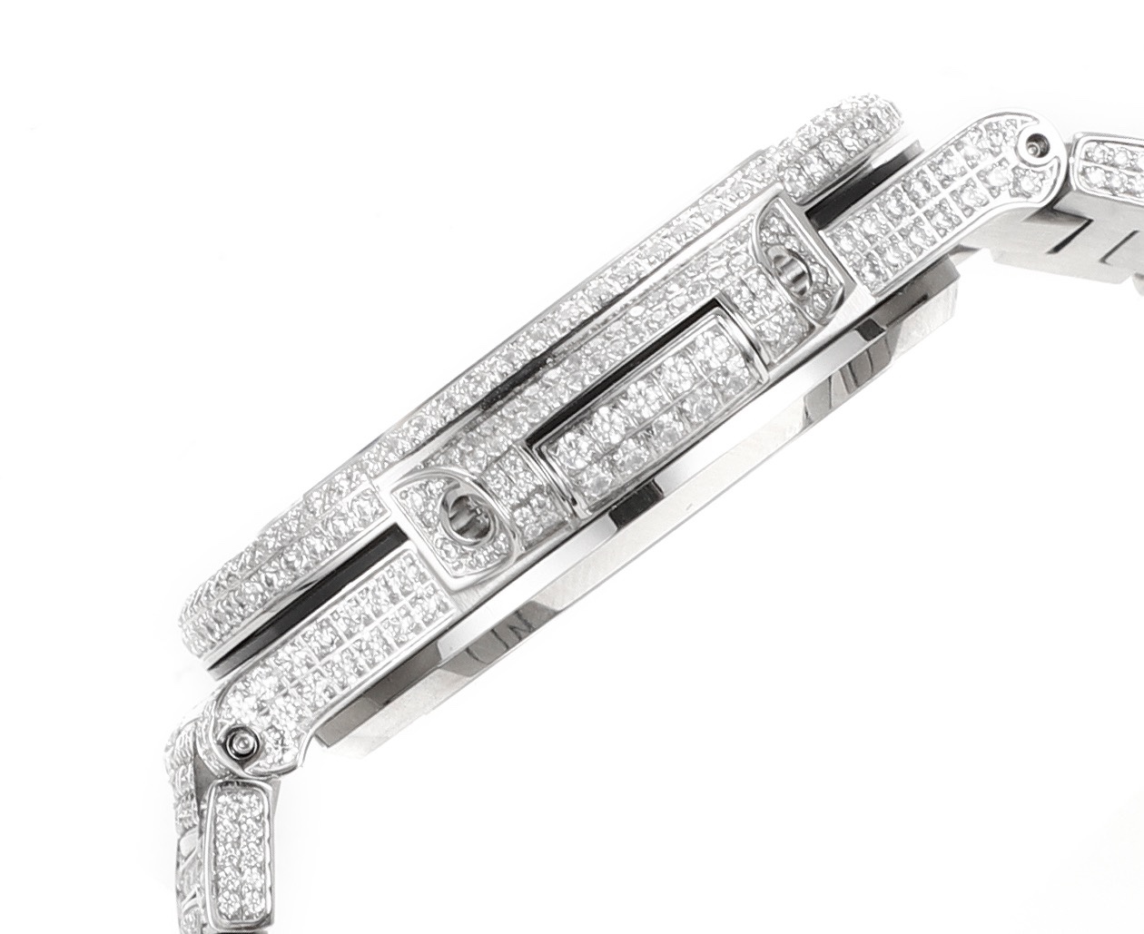 Patek Philippe Nautilus 40mm Full Diamond Automatic Watch | Cal.324 SC Movement Stainless Steel Bracelet