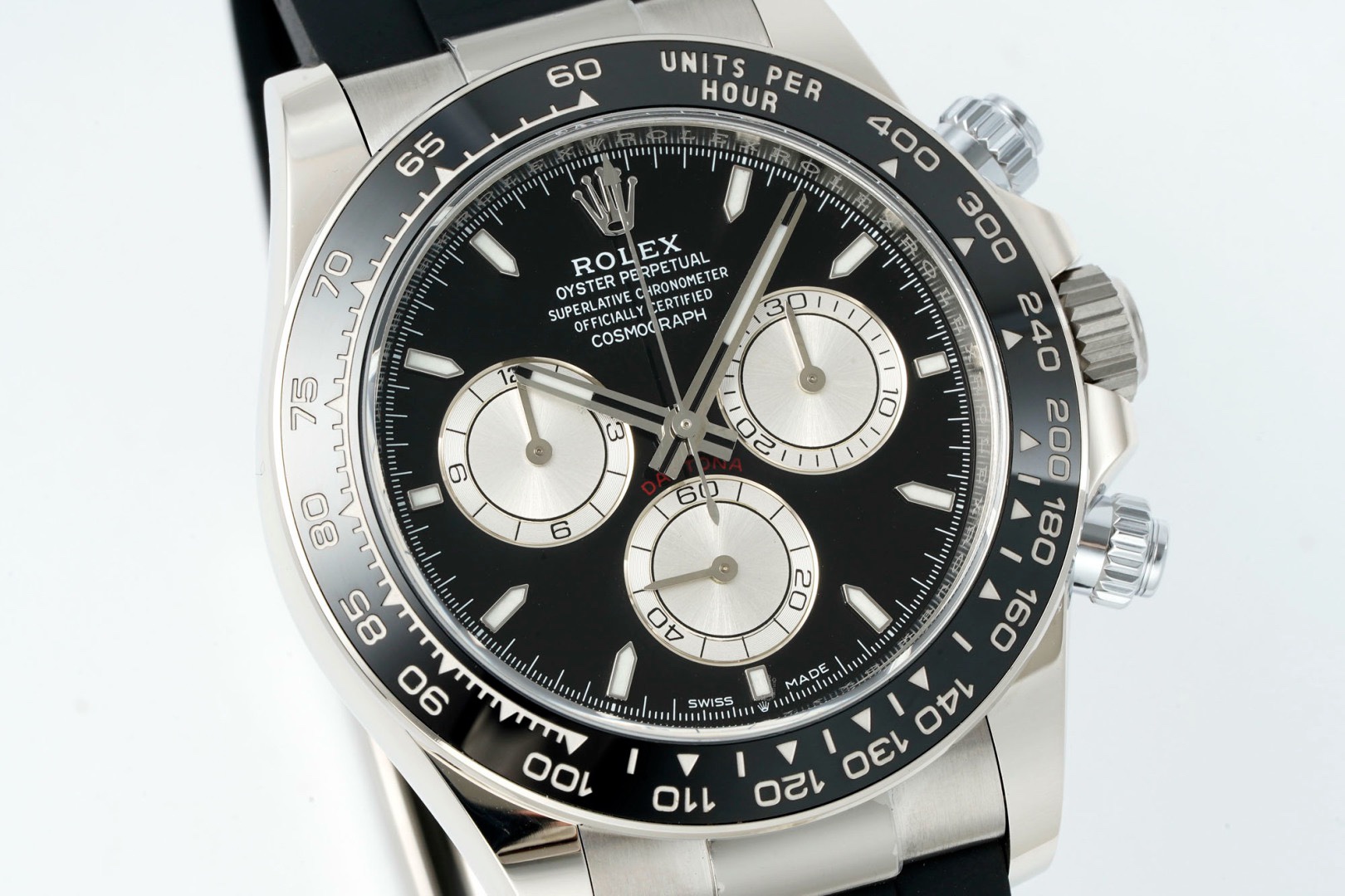 Rolex Cosmograph Daytona 40mm Rubber Strap Weighted 18K Gold‑Plated Cal.4131 Chronograph Movement