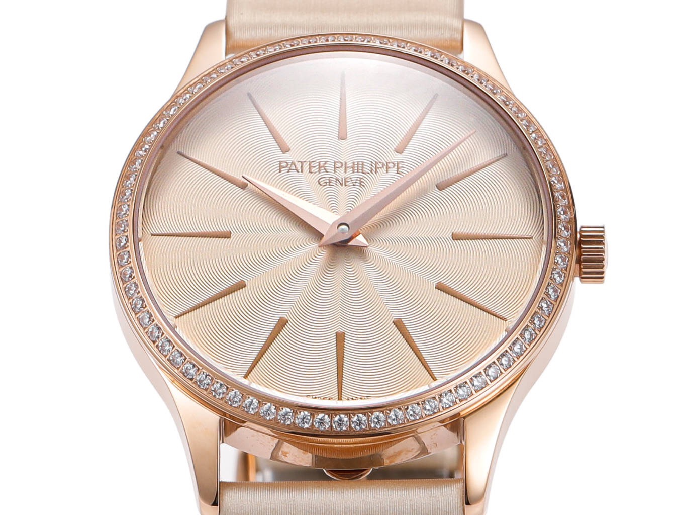 Patek Philippe Calatrava Ladies Watch 35mm | Slim Cal.240 Automatic Guilloché Dial Watch
