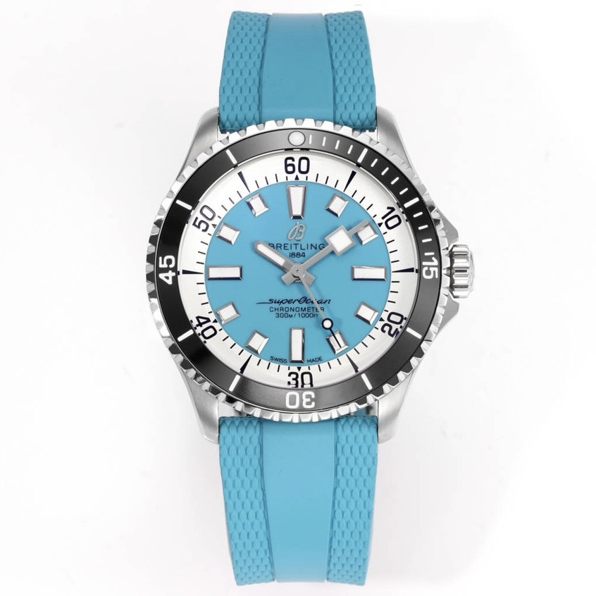 BREITLING Superocean 42mm Dive Watch, GR Factory Version Luminous Dial Ceramic Bezel Rubber Strap Multiple Colors
