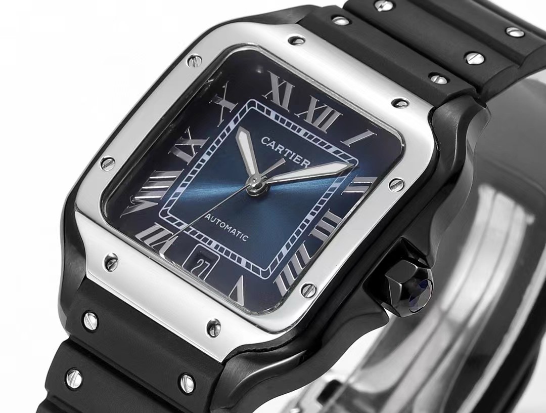 Cartier Santos Rubber Strap | THB Factory 39.8mm Automatic Watch
