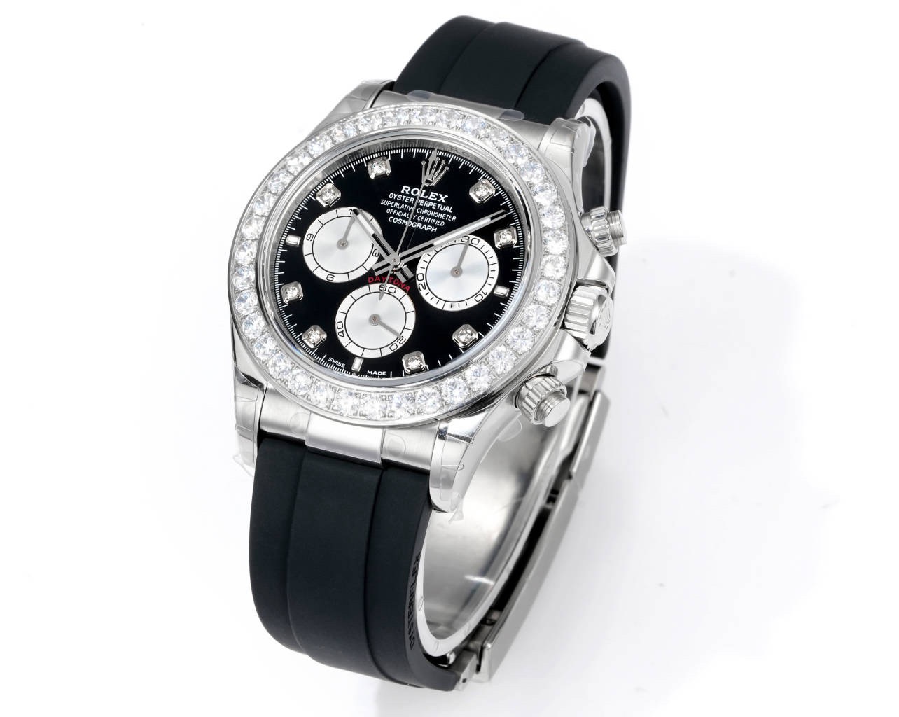 Rolex Cosmograph Daytona 40mm N+ Factory V2 Weighted Baguette Bezel Automatic Watch