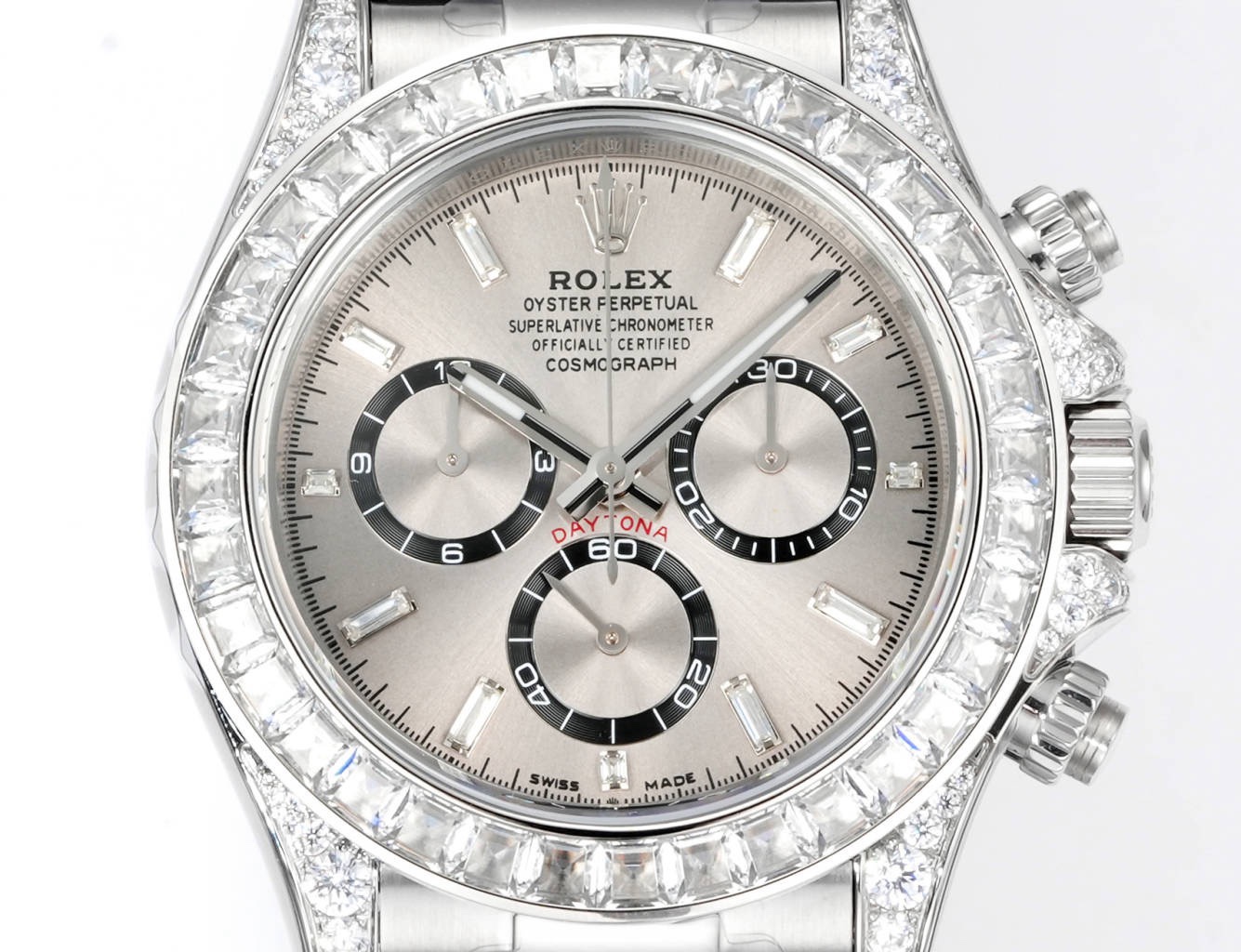 Rolex Cosmograph Daytona 40mm N+ Factory V2 Weighted Baguette Bezel Automatic Watch