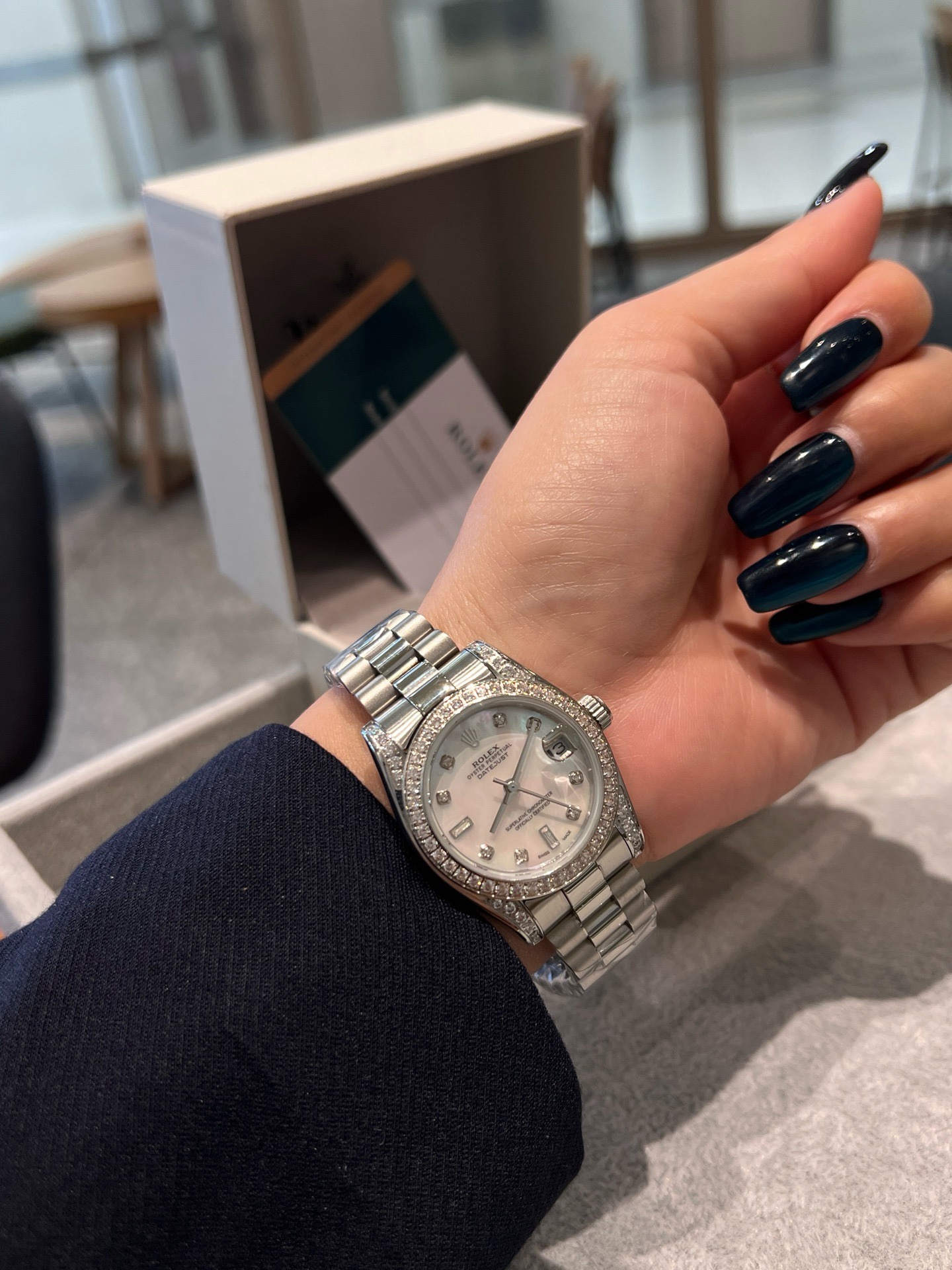 Rolex Datejust 31mm Women Watch, Hand-set Crystals Solid Steel Band Luxury Dress Watch