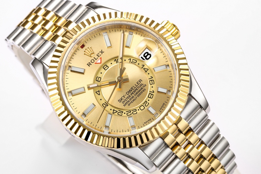 Rolex Sky‑Dweller Watch 42mm 904L Steel 9002 Automatic Movement Ring Command Bezel