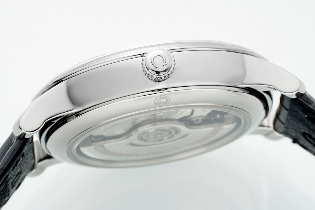Omega De Ville Power‑Reserve Automatic Mechanical Watch, Genuine Calfskin Leather Strap
