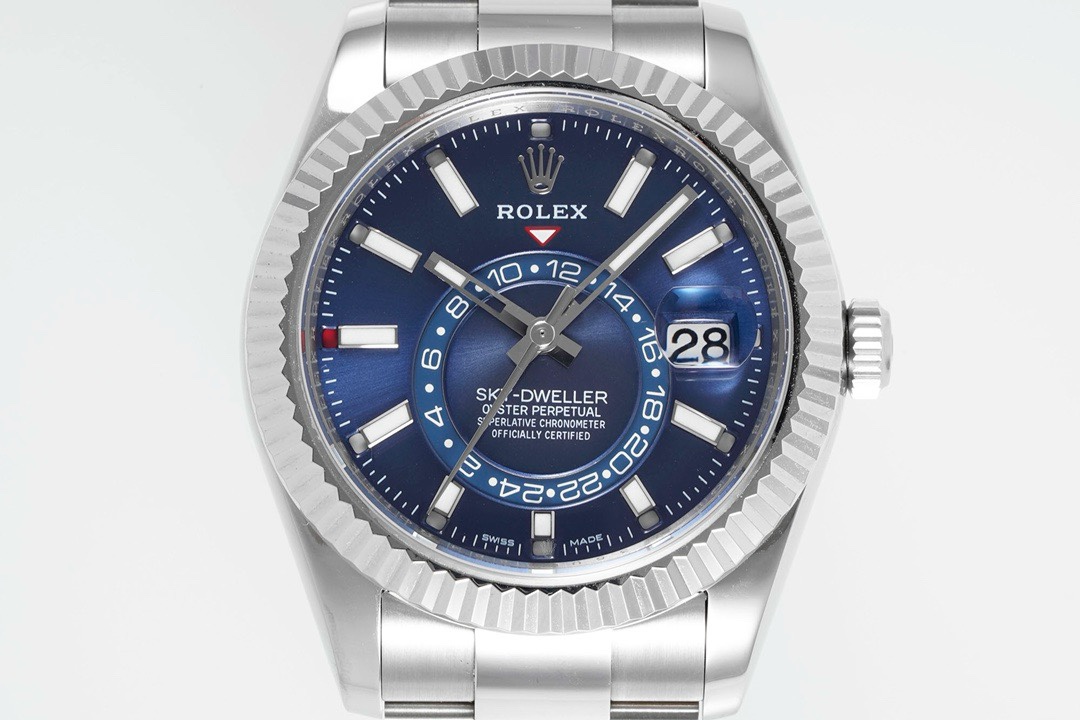 Rolex Sky‑Dweller Watch 42mm 904L Steel 9002 Automatic Movement Ring Command Bezel