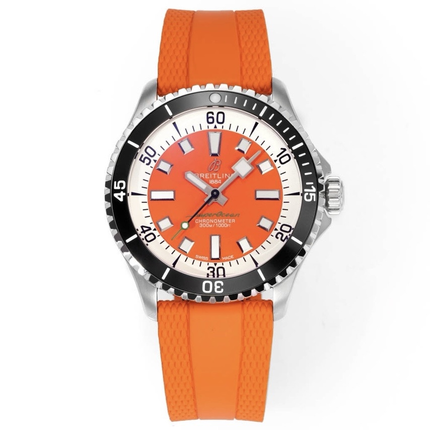 BREITLING Superocean 42mm Dive Watch, GR Factory Version Luminous Dial Ceramic Bezel Rubber Strap Multiple Colors