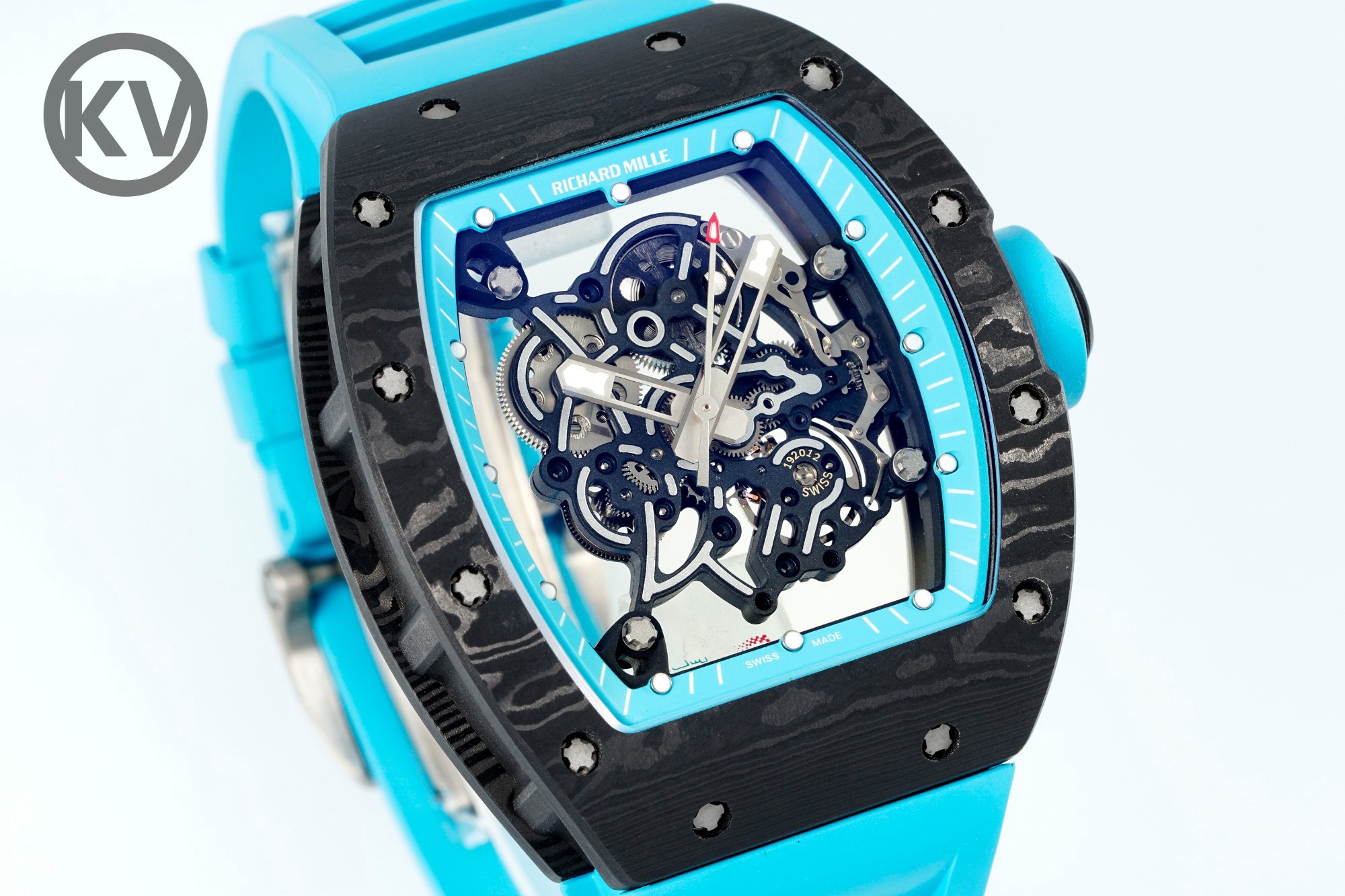 Richard Mille RM055 Tonneau Hollow Automatic Watch Light 74.3g FKM Rubber Strap