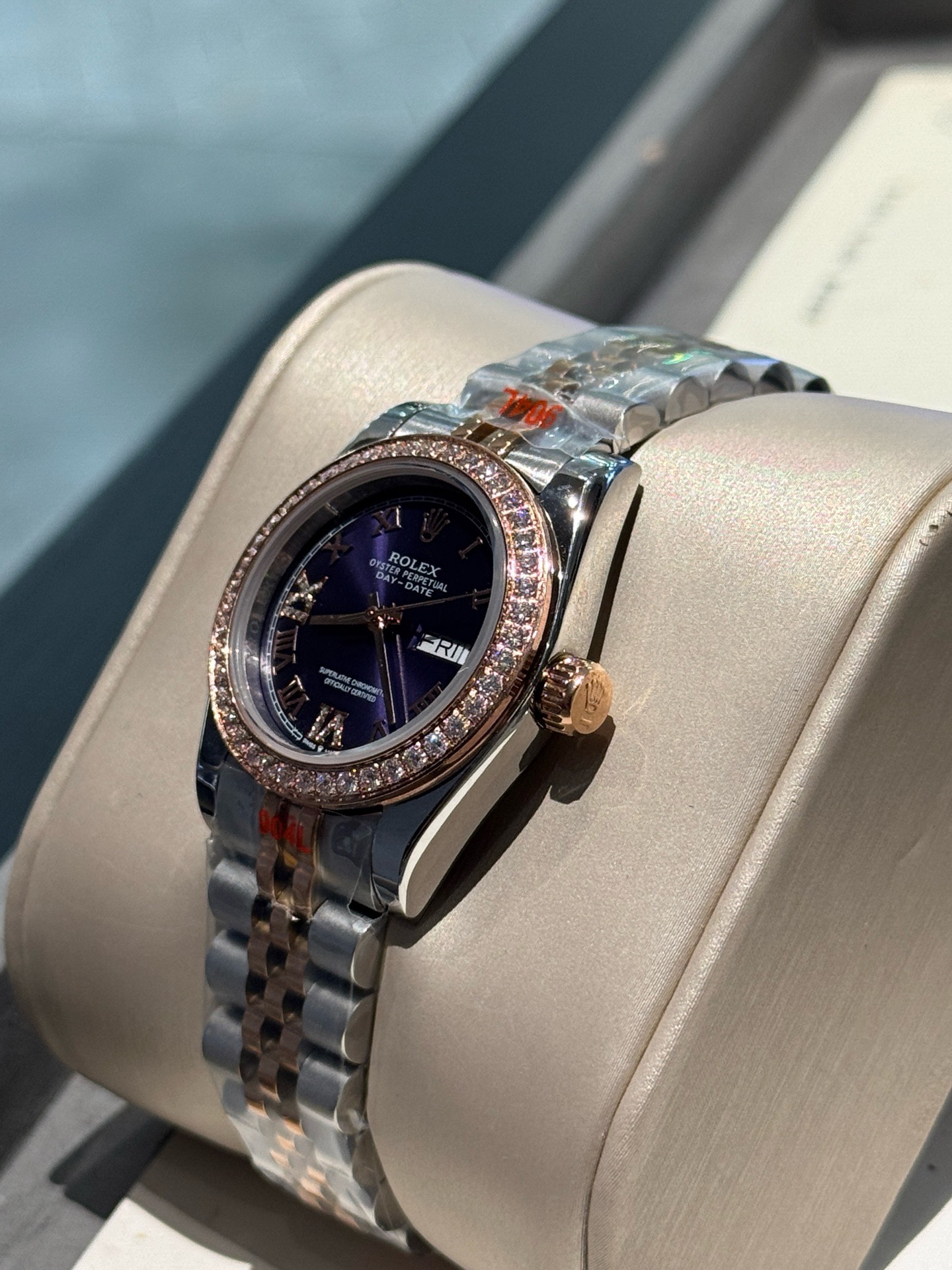 Rolex Datejust 31mm Ladies Watch Diamond Bezel Purple Roman Dial Stainless Steel Jubilee Bracelet Women Wristwatch