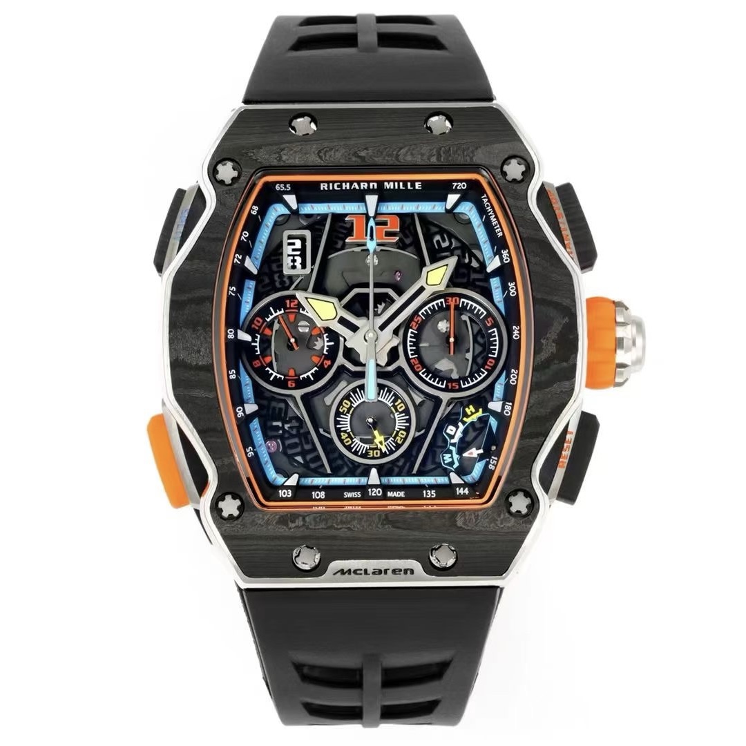 Richard Mille RM 65-01 McLaren W1 Automatic Chronograph Watch, Carbon TPT & Grade 5 Titanium Case