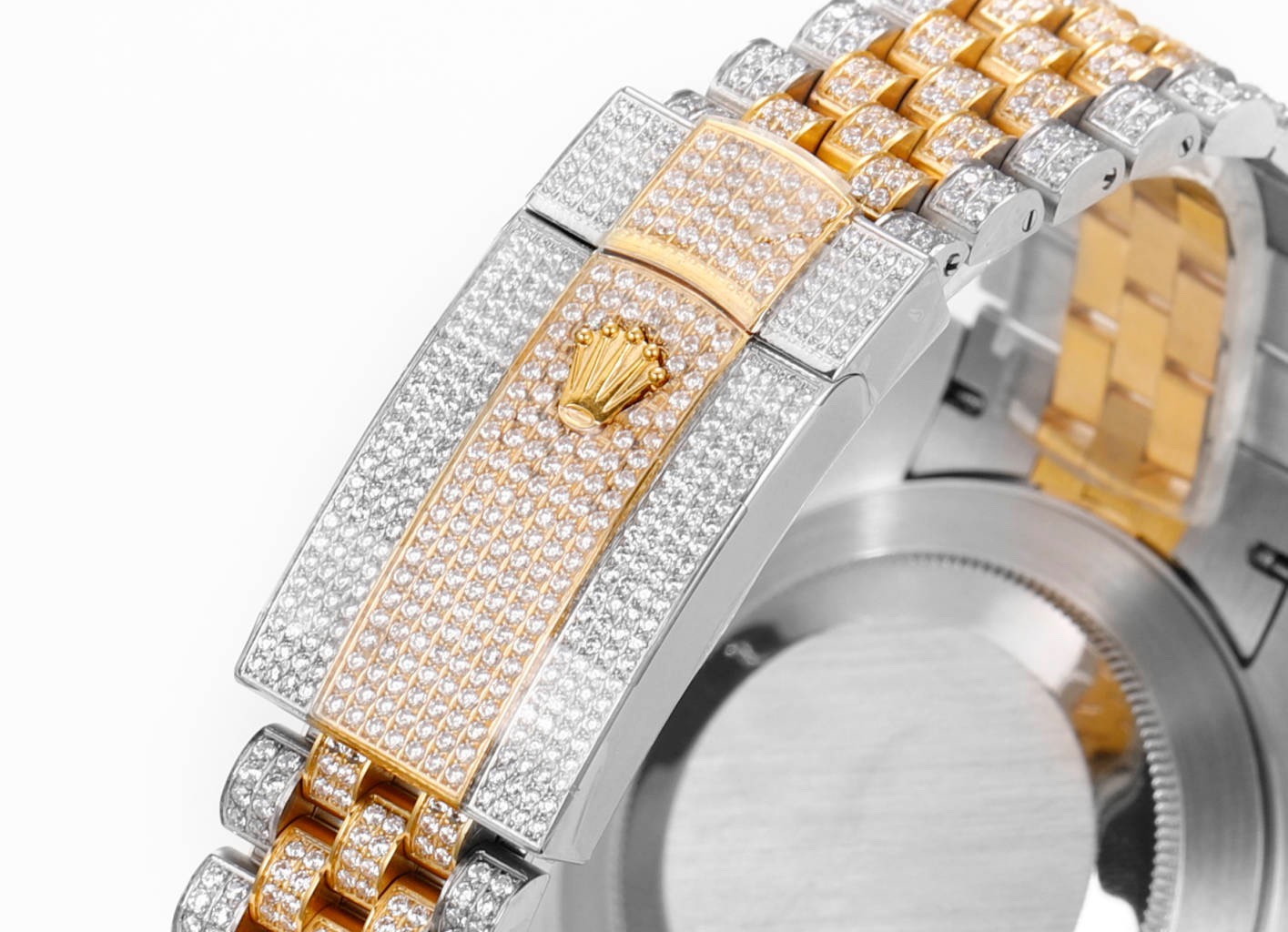 MS Factory Datejust 41mm Full‑Paved Diamond Watch 904L Steel 3235 Automatic Movement Rainbow Bezel