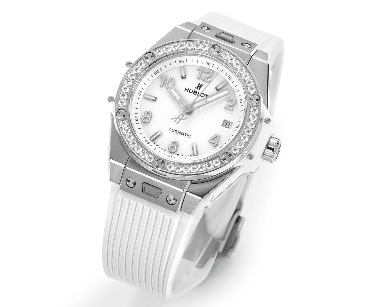 Hublot Big Bang 39mm Steel Diamond Bezel Automatic Ladies Watch