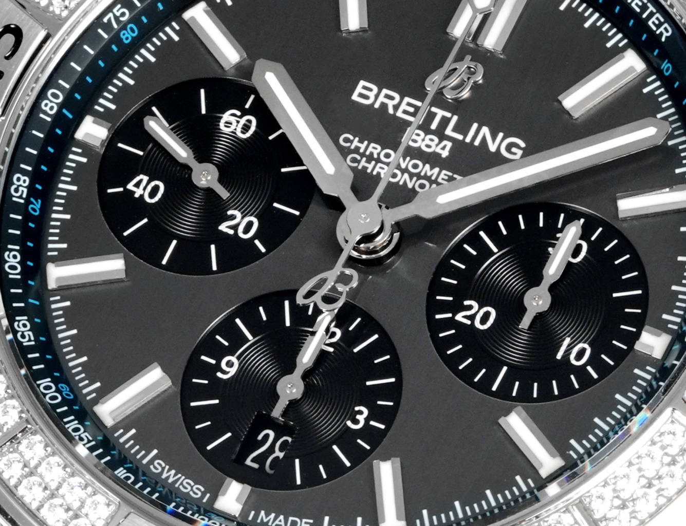 Breitling Chronomat Super Clone Watch | B01 Automatic Chronograph Movement, Diamond Bezel, 42mm