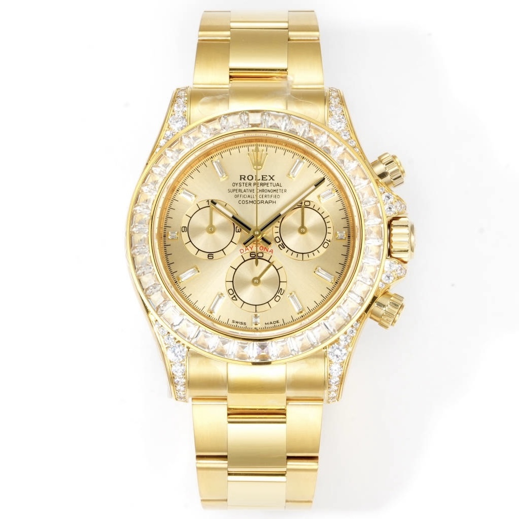 Rolex Cosmograph Daytona 40mm N+ Factory V2 Weighted Baguette Bezel Automatic Watch