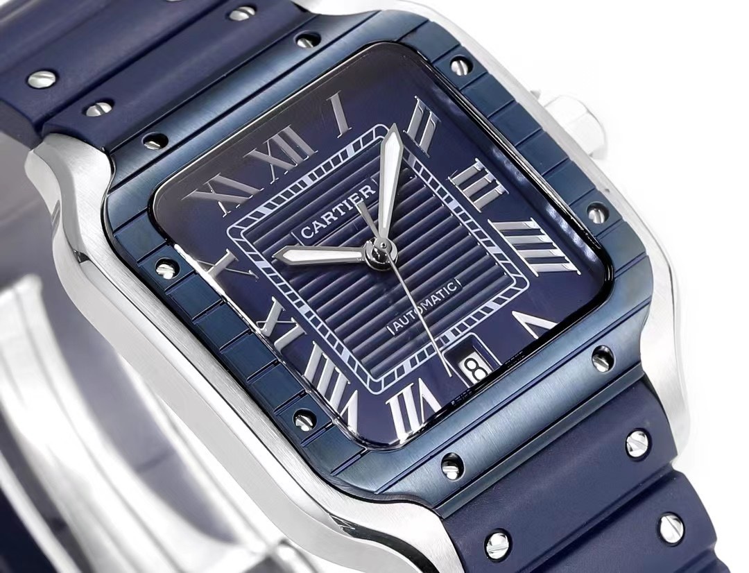 Cartier Santos Rubber Strap | THB Factory 39.8mm Automatic Watch