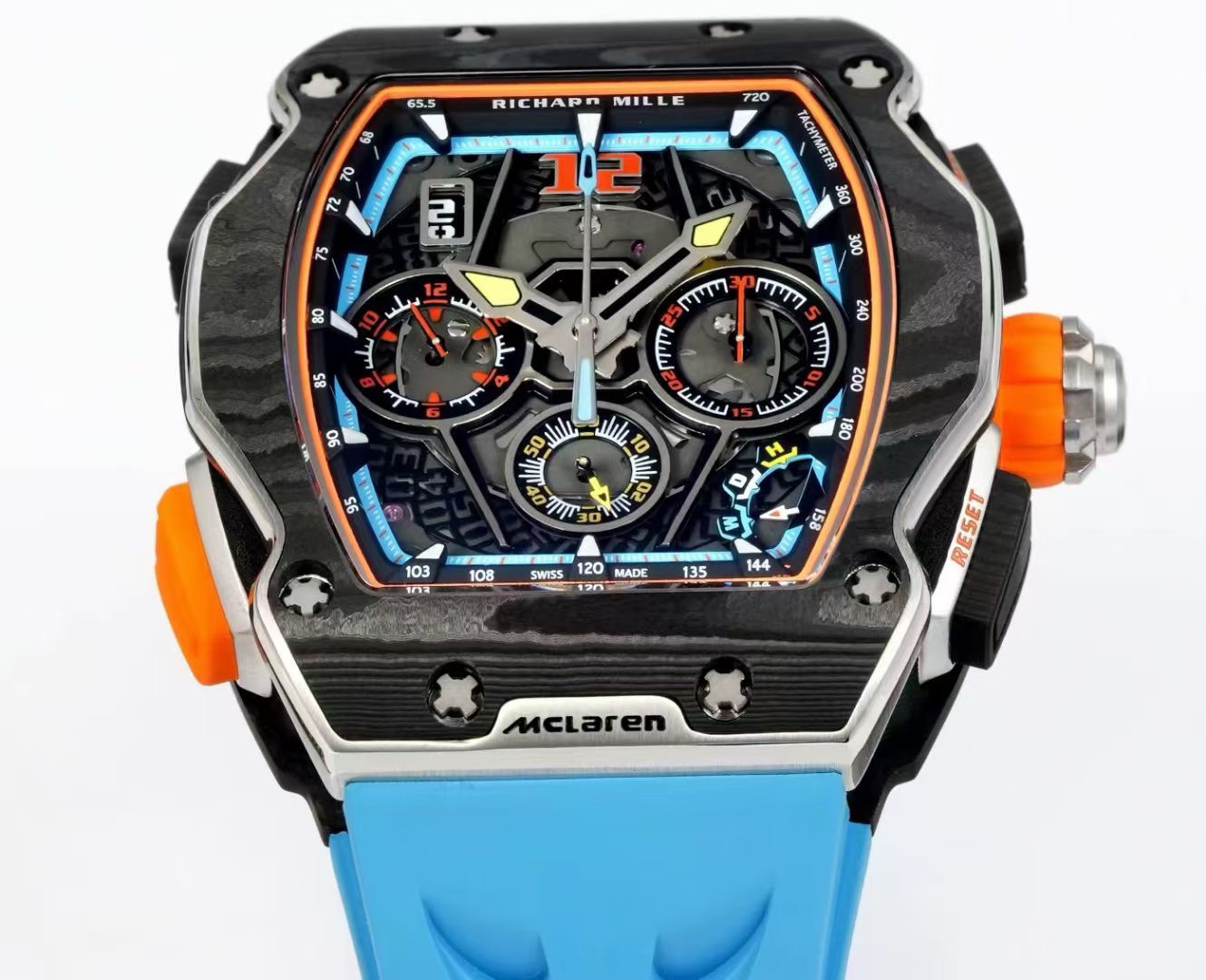 Richard Mille RM 65-01 McLaren W1 Automatic Chronograph Watch, Carbon TPT & Grade 5 Titanium Case