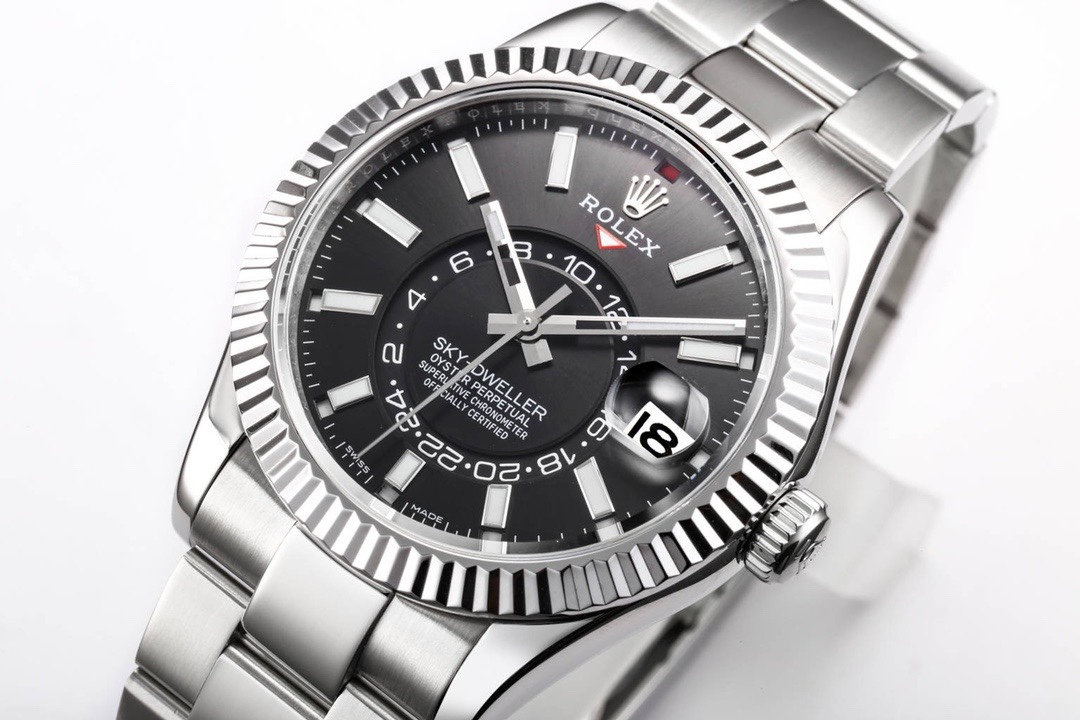 Rolex Sky‑Dweller Watch 42mm 904L Steel 9002 Automatic Movement Ring Command Bezel