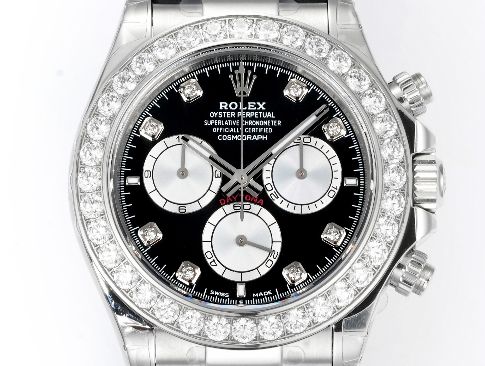 Rolex Cosmograph Daytona 40mm N+ Factory V2 Weighted Baguette Bezel Automatic Watch