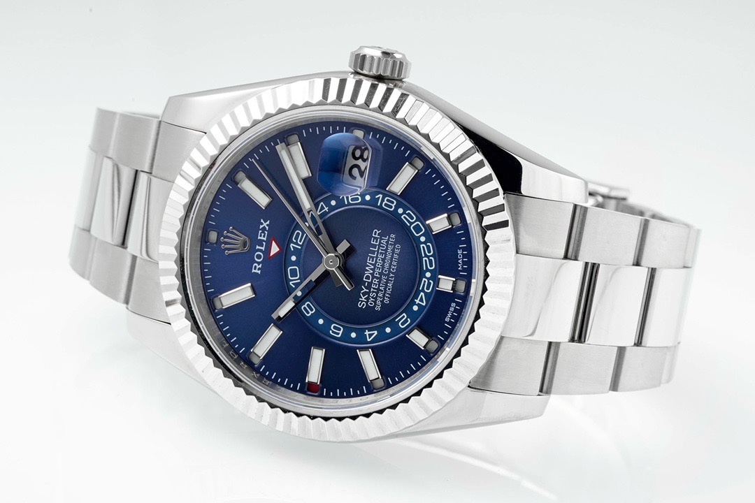Rolex Sky‑Dweller Watch 42mm 904L Steel 9002 Automatic Movement Ring Command Bezel