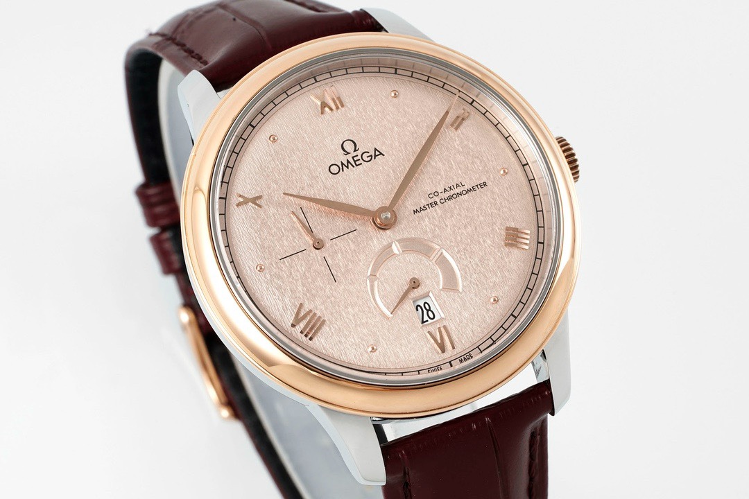 Omega De Ville Power‑Reserve Automatic Mechanical Watch, Genuine Calfskin Leather Strap