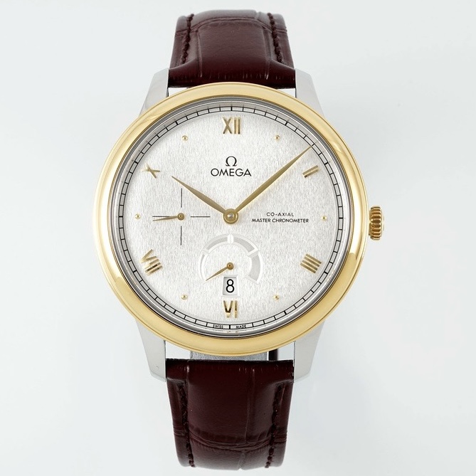 Omega De Ville Power‑Reserve Automatic Mechanical Watch, Genuine Calfskin Leather Strap