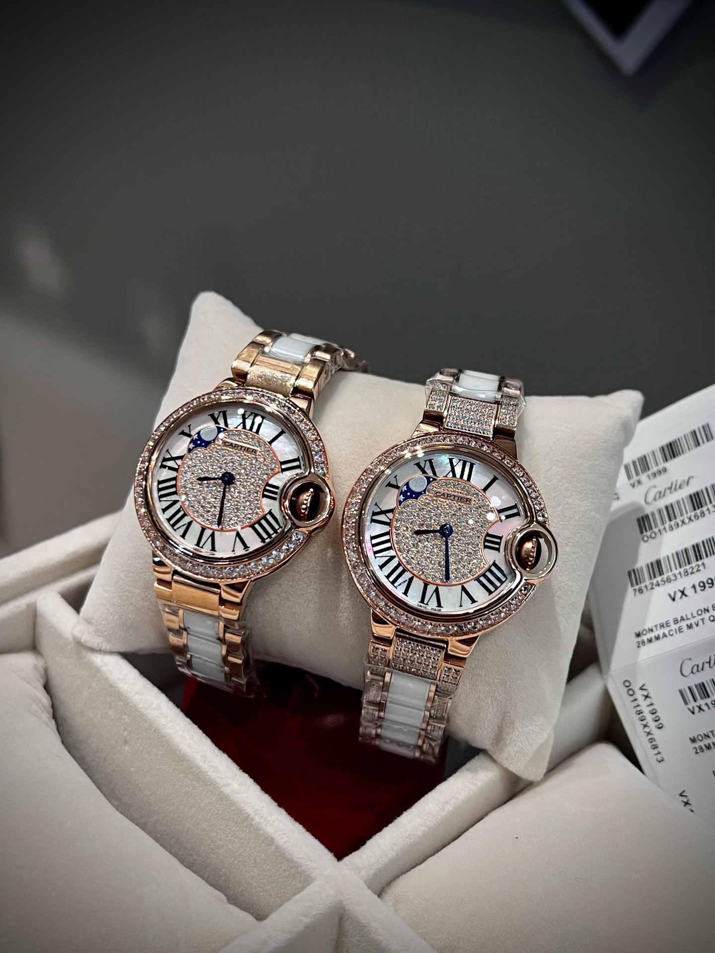 Cartier Ballon Bleu 33mm Women Watch, Fisheye Crystal Quartz Bracelet Watch