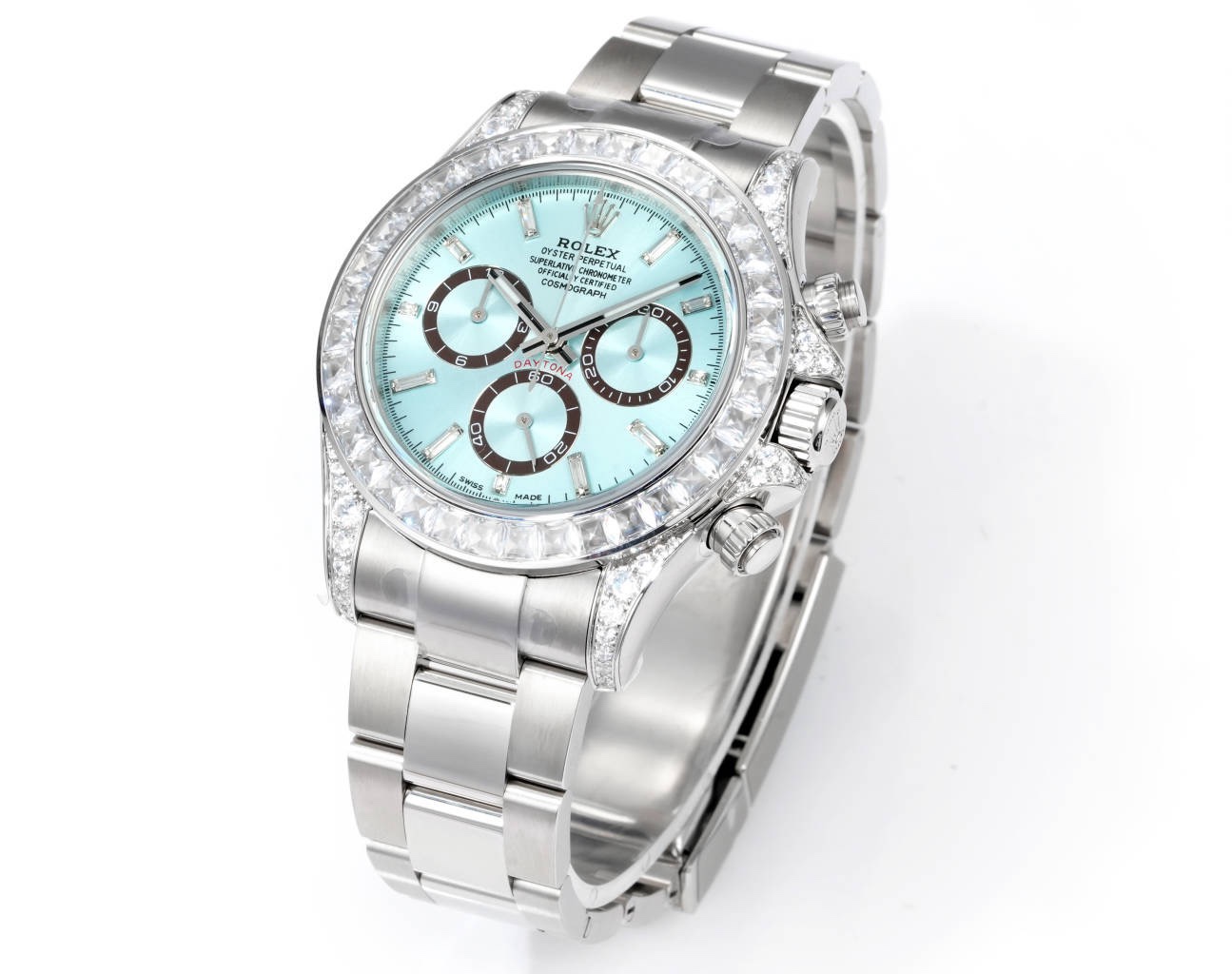 Rolex Cosmograph Daytona 40mm N+ Factory V2 Weighted Baguette Bezel Automatic Watch