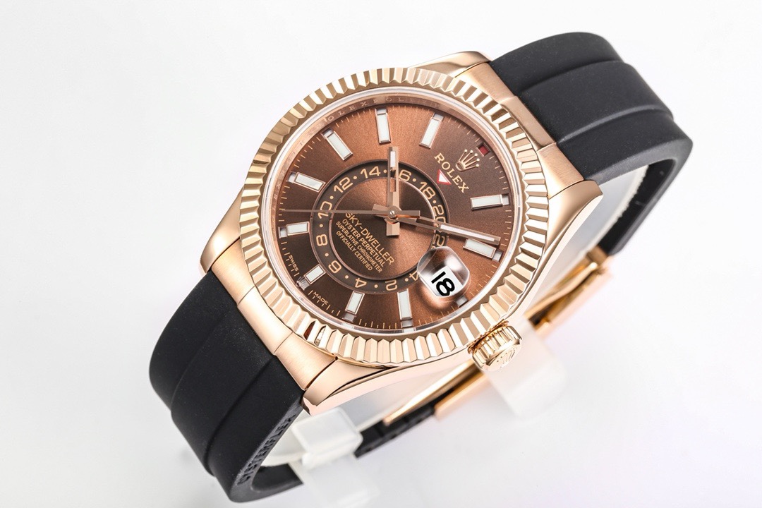 Rolex Sky‑Dweller Watch 42mm 904L Steel 9002 Automatic Movement Ring Command Bezel