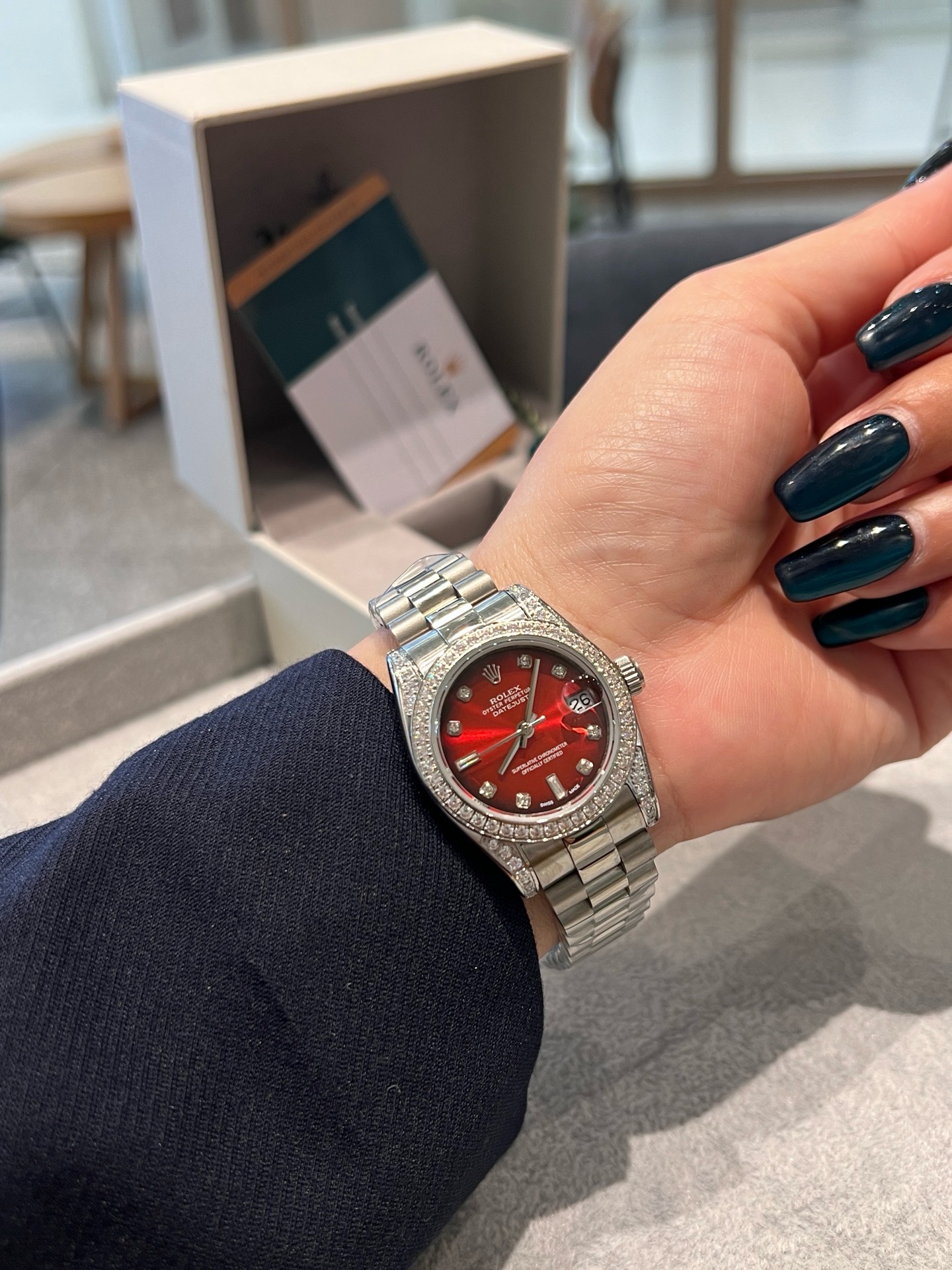 Rolex Datejust 31mm Women Watch, Hand-set Crystals Solid Steel Band Luxury Dress Watch