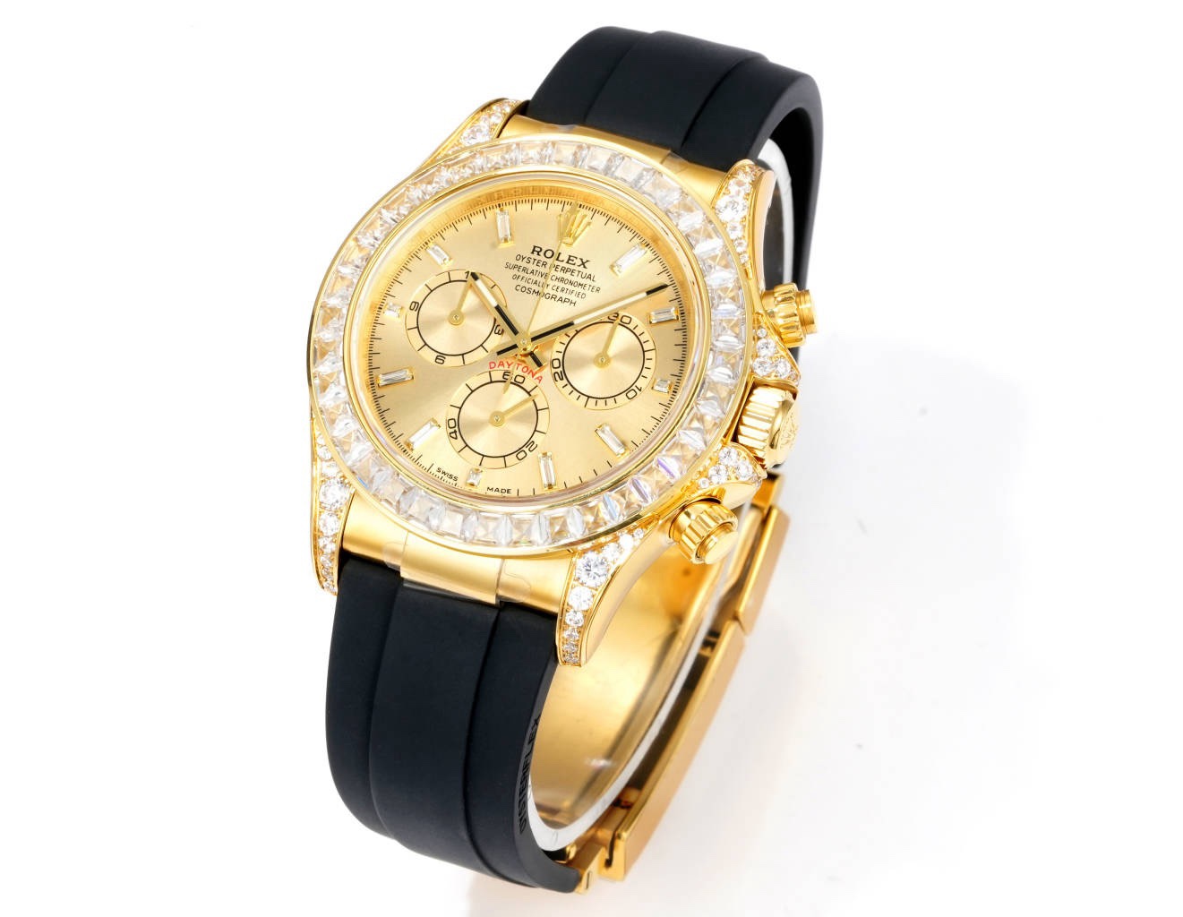Rolex Cosmograph Daytona 40mm N+ Factory V2 Weighted Baguette Bezel Automatic Watch