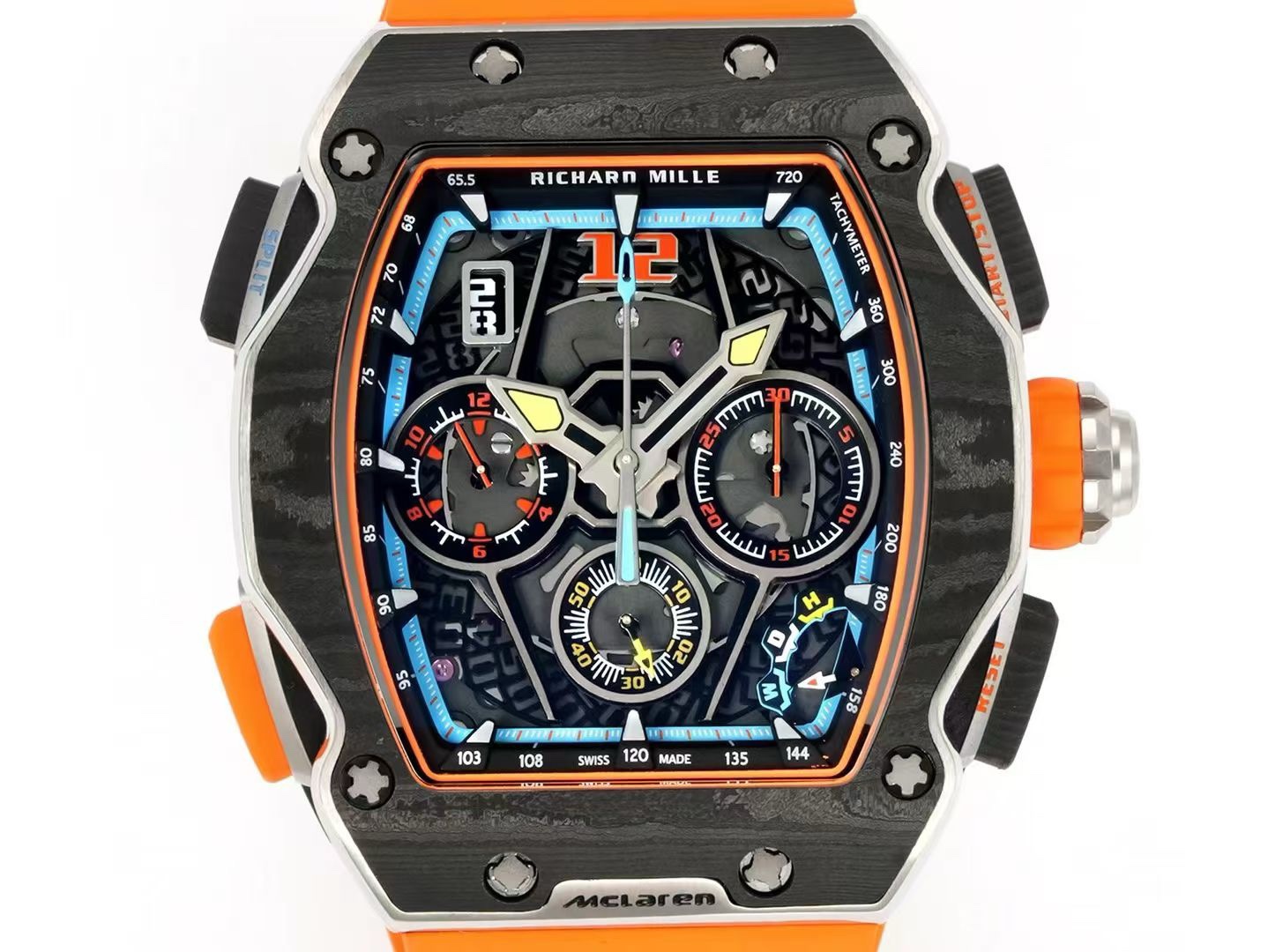 Richard Mille RM 65-01 McLaren W1 Automatic Chronograph Watch, Carbon TPT & Grade 5 Titanium Case