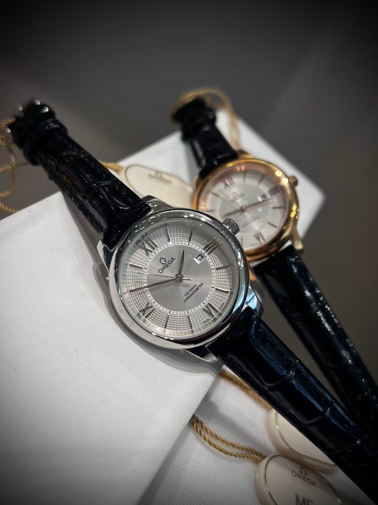 OMEGA Women Quartz Watch 35mm, Diamond Bezel Stainless Steel Case Watch