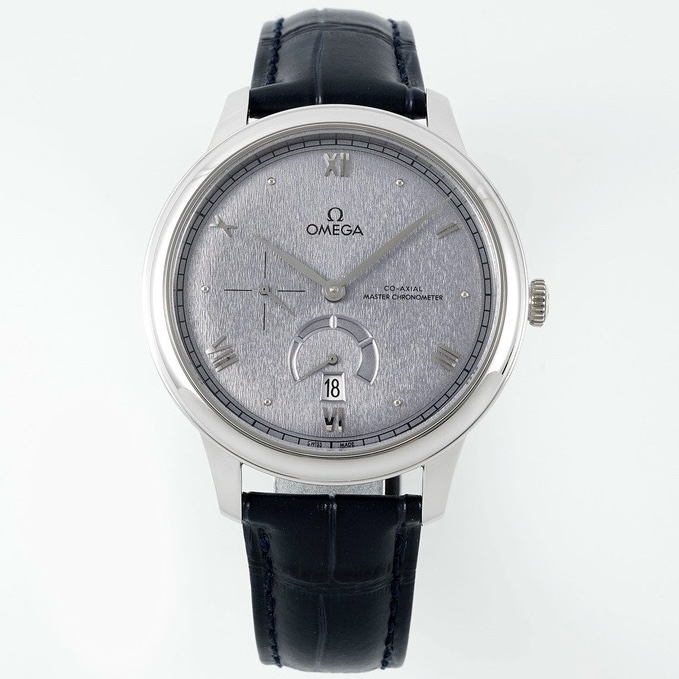 Omega De Ville Power‑Reserve Automatic Mechanical Watch, Genuine Calfskin Leather Strap