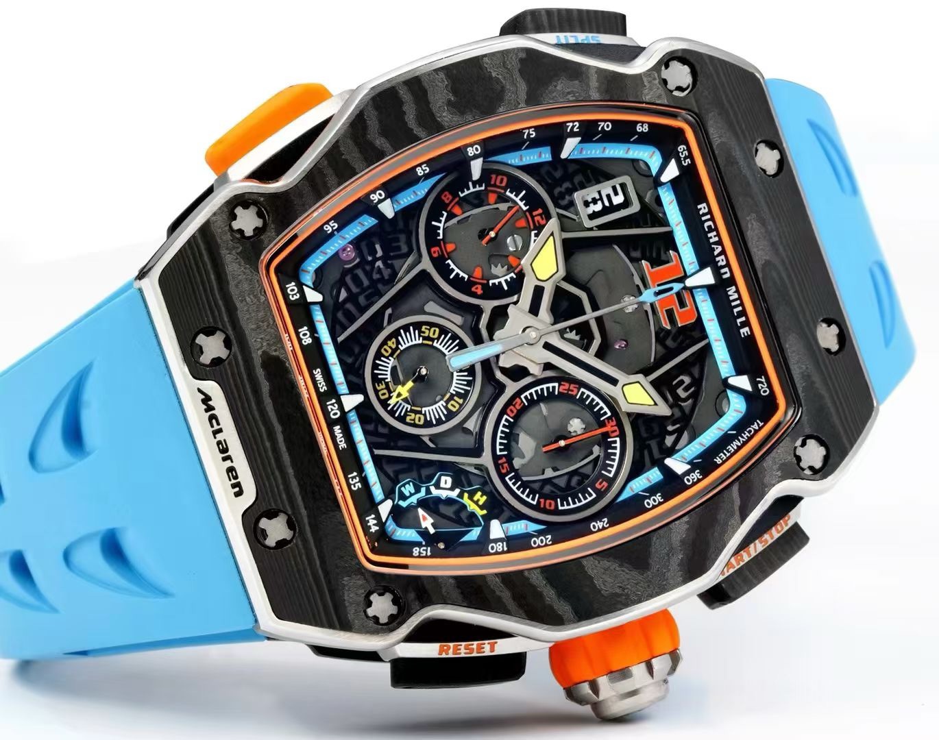 Richard Mille RM 65-01 McLaren W1 Automatic Chronograph Watch, Carbon TPT & Grade 5 Titanium Case