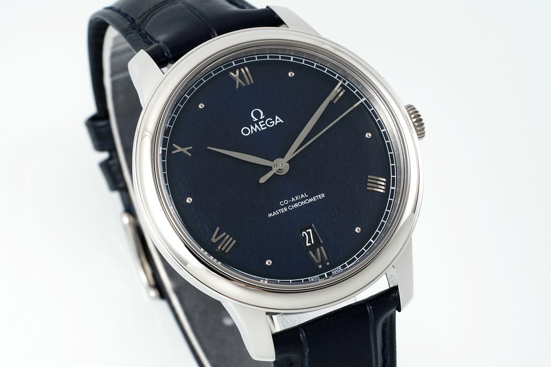 Omega De Ville Power‑Reserve Automatic Mechanical Watch, Genuine Calfskin Leather Strap