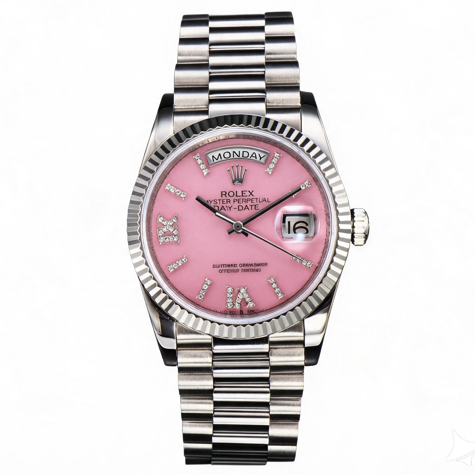 Rolex Day-Date 36 Hidden 6 Diamond Roman Markers | CS Factory Natural Gemstone Dial 904L Steel Watch