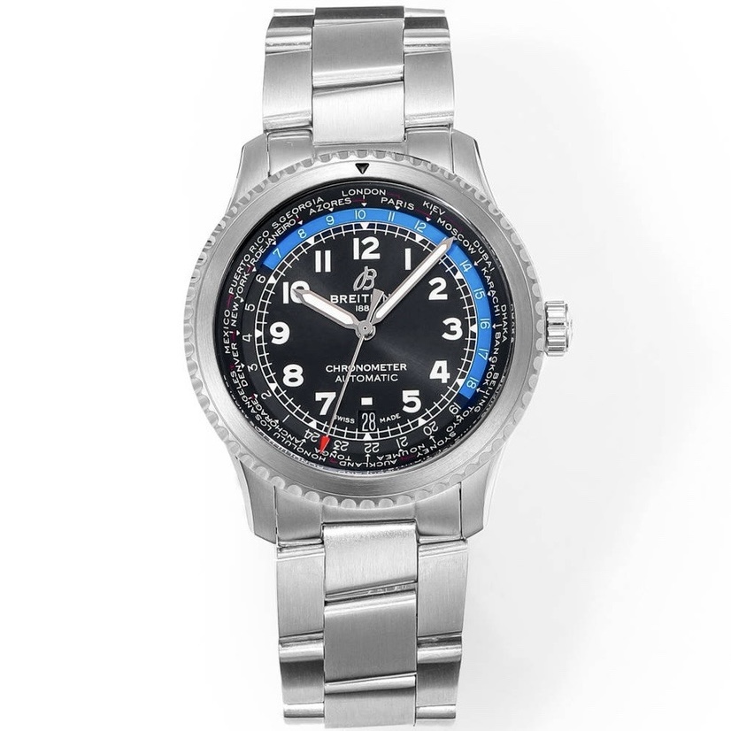 BREITLING Navitimer Pilot Watch 41mm, BLS Factory 2824 Automatic Movement Steel Bracelet