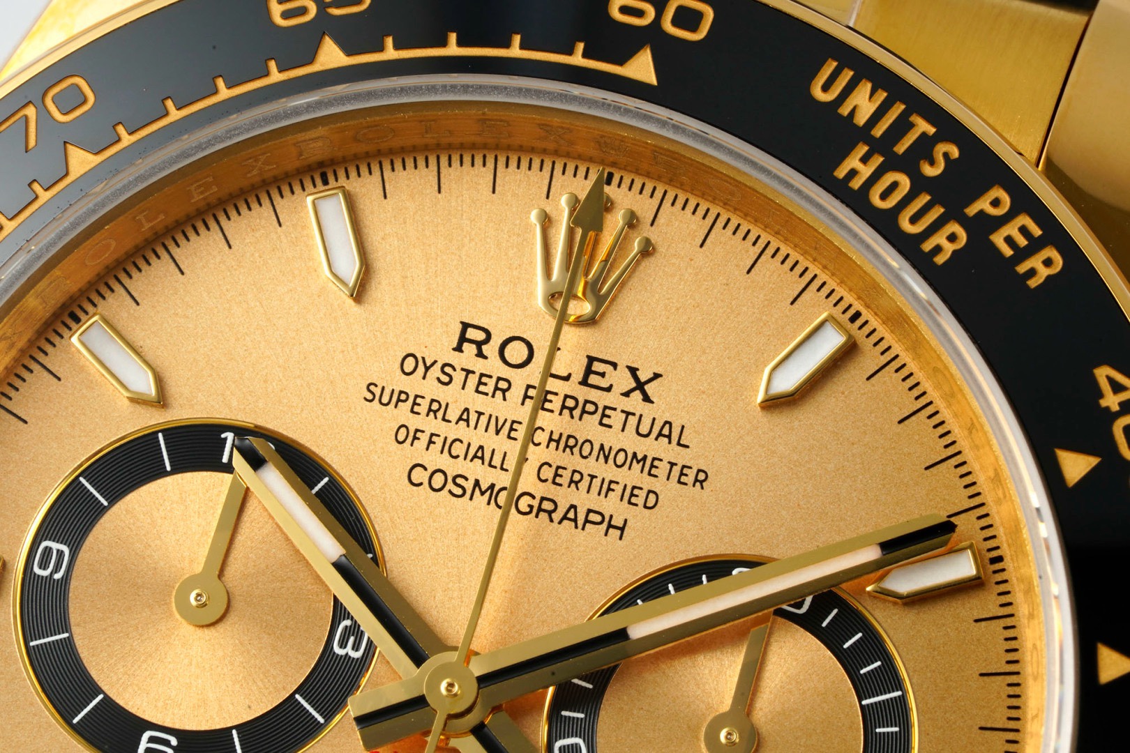 Rolex Cosmograph Daytona 18K Gold Plated Automatic Chronograph Watch Rubber Strap