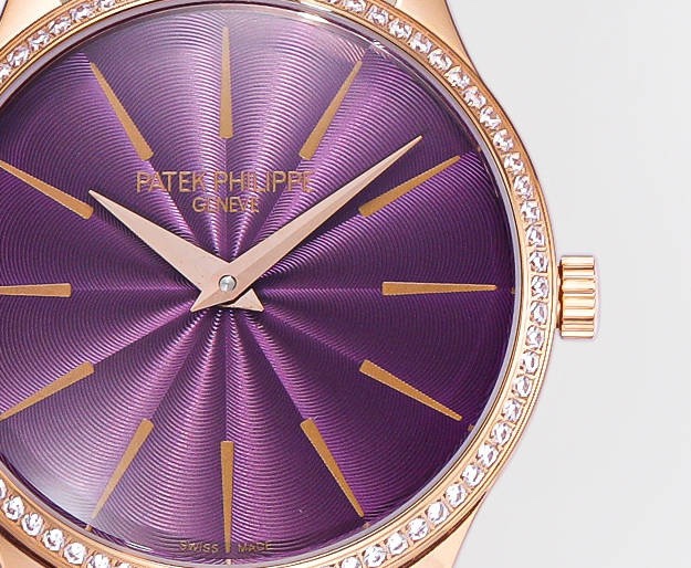 Patek Philippe Calatrava Ladies Watch 35mm | Slim Cal.240 Automatic Guilloché Dial Watch
