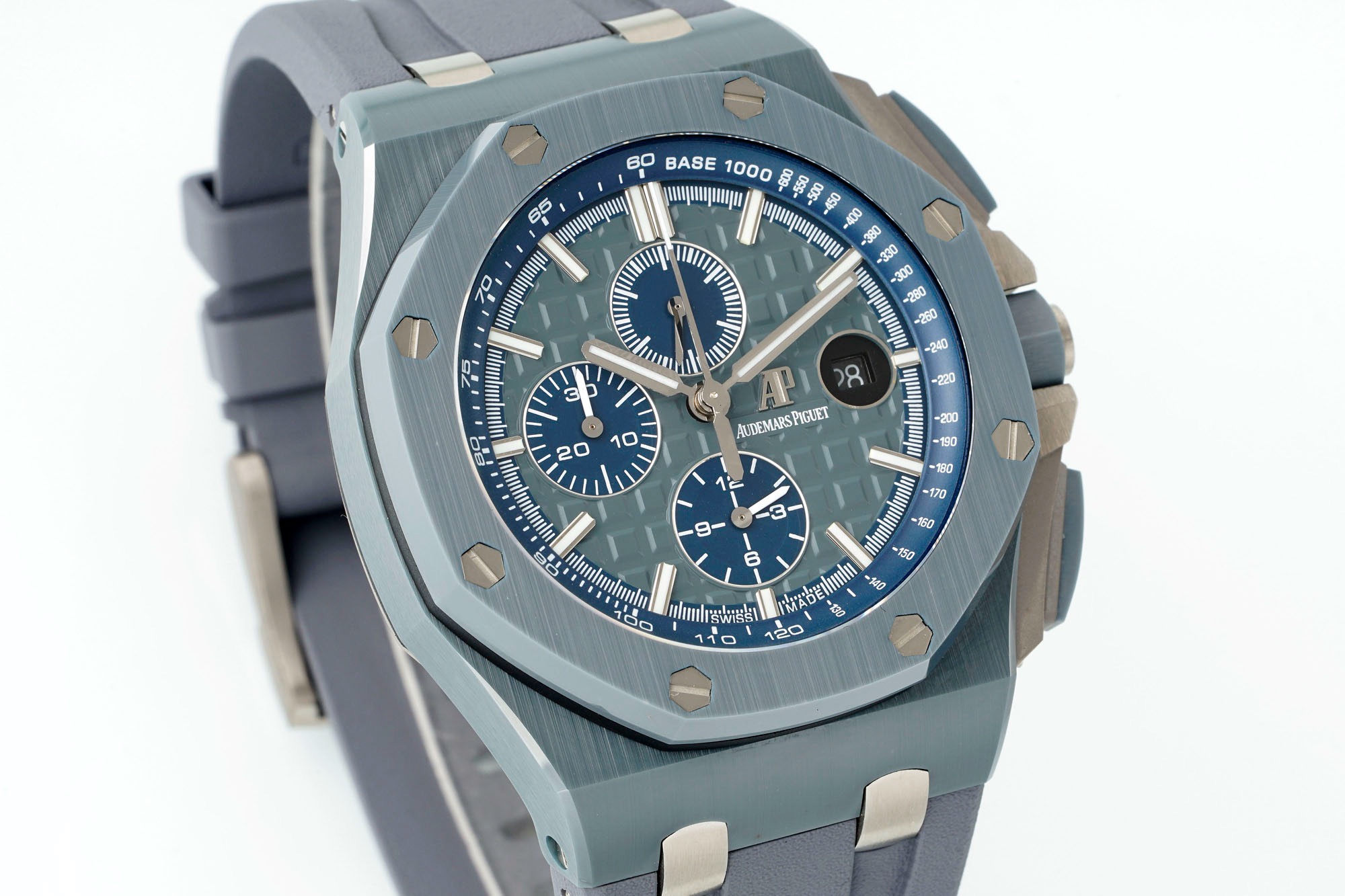 Audemars Piguet Ceramic Chronograph 44mm Sports Watch Rubber Strap