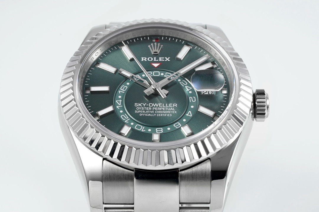 Rolex Sky‑Dweller Watch 42mm 904L Steel 9002 Automatic Movement Ring Command Bezel