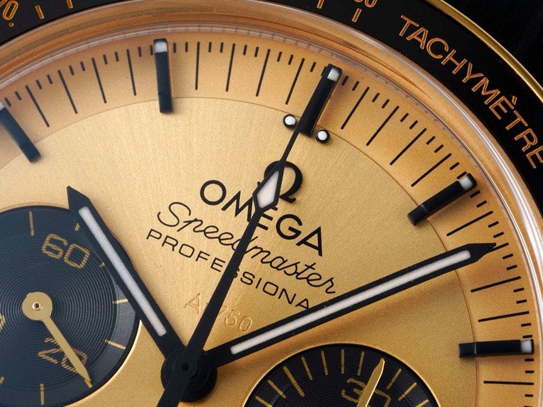 OMEGA Speedmaster Moonwatch 3861 Caliber Moonshine 18K Gold Chronograph 42mm