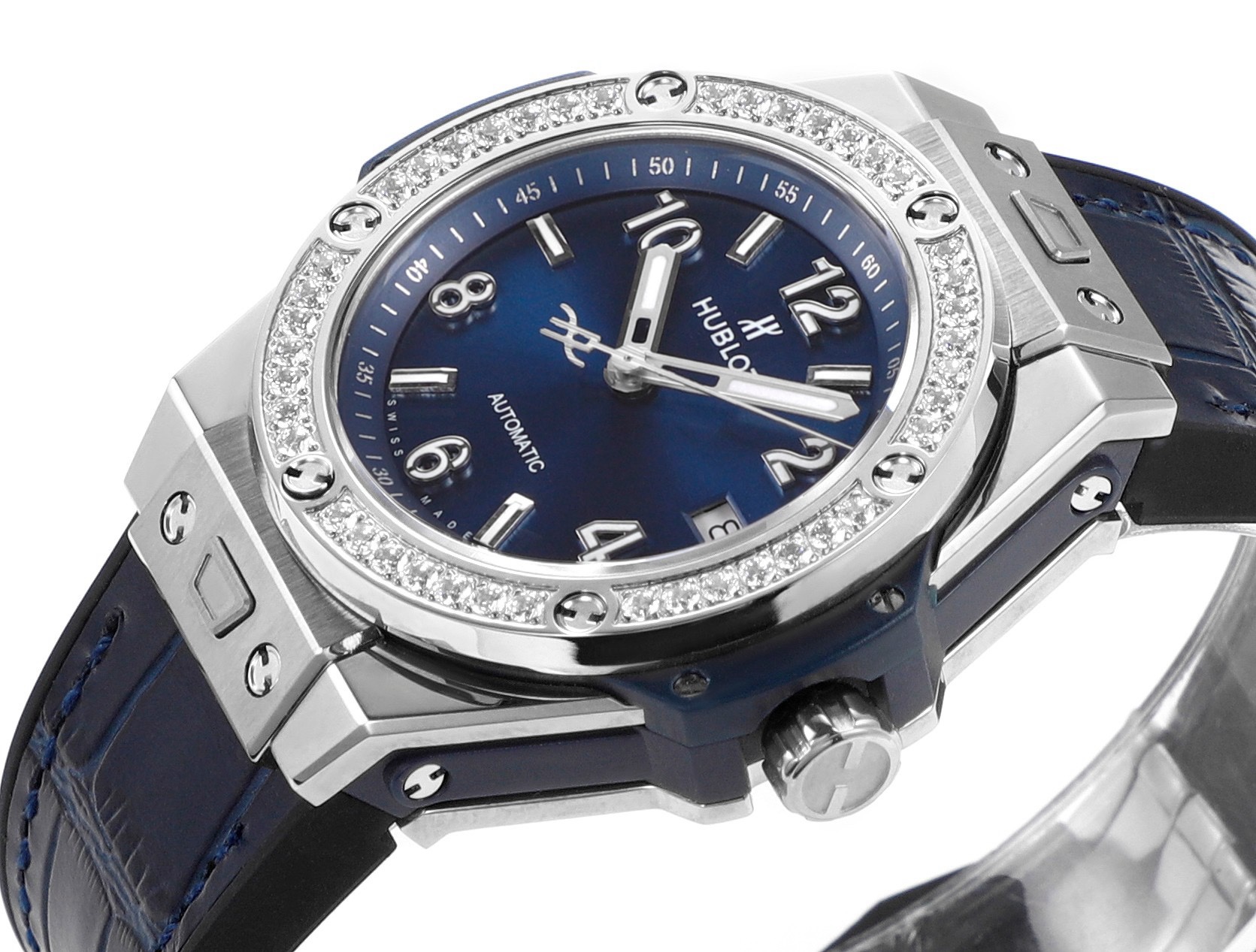 Hublot Big Bang 39mm Steel Diamond Bezel Automatic Ladies Watch