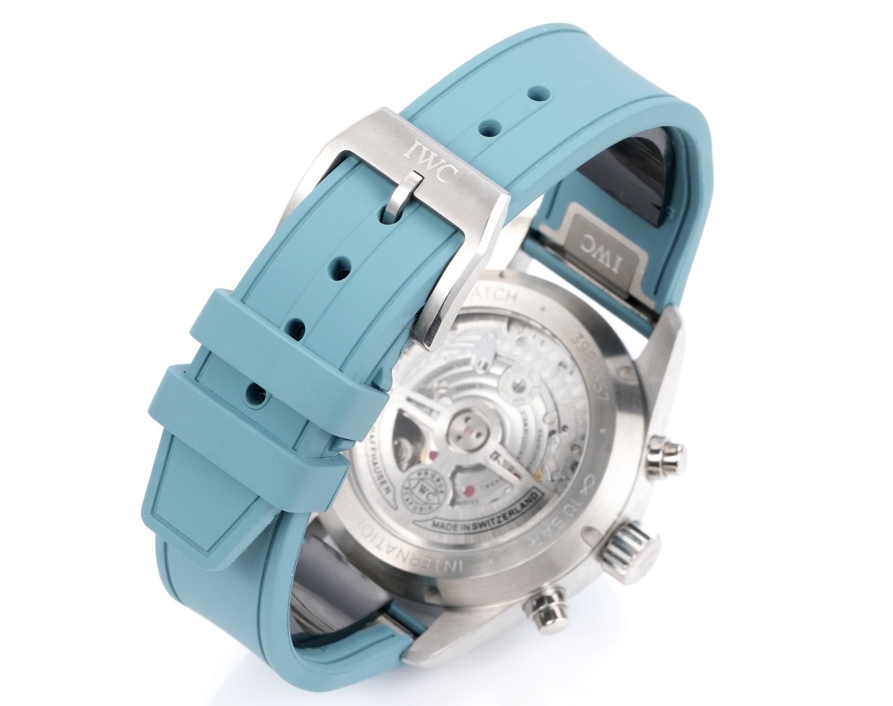 IWC Pilots Series IW388110 Men Watch AP5 Upgrade Fluororubber Strap 46H Power Reserve